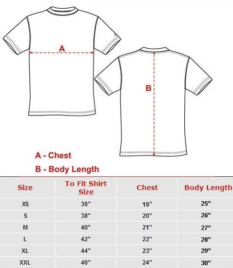 Ladies Shirt Size Chart India
