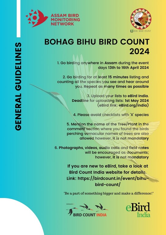 General Guidelines for Participating in Bohag Bihu Bird Count 2024