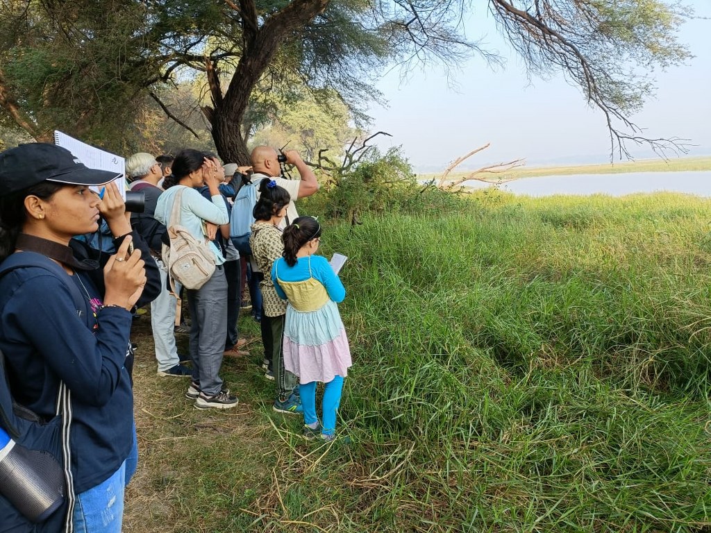 People Watching birds during GBBC 2024. Photograph sent by Irshad Theba