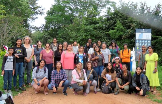 A group photo taken during the 12th walk of All Women Nature Walks- Bangalore Chapter