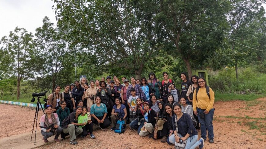 A group photo taken during Turahalli Walk as part of All Women Nature Walk in Bangalore