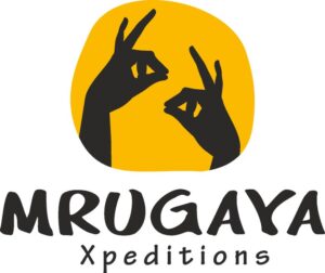 Logo of a birding expeditions in Goa called Mrugaya Xpeditions