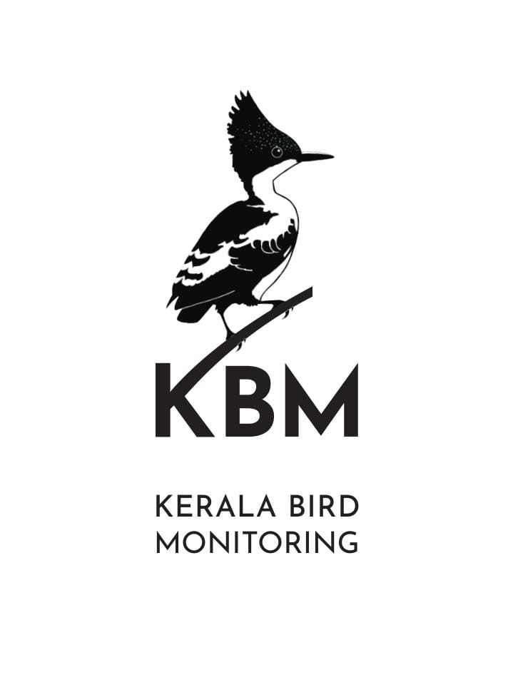 A logo containing an art work of Piculet woodpercker and the logo represents the Kerala Bird Monitoring aka KBM group.